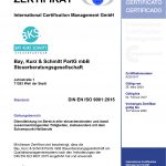 Zertifikat Qualitätsmanagement Heilberufe Bay, Kurz & Schmitt PartG mbB